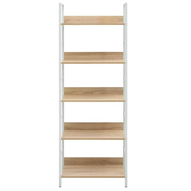 vidaXL Boekenkast 5 schappen 60x27,6x158,5 cm bewerkt hout eikenkleur