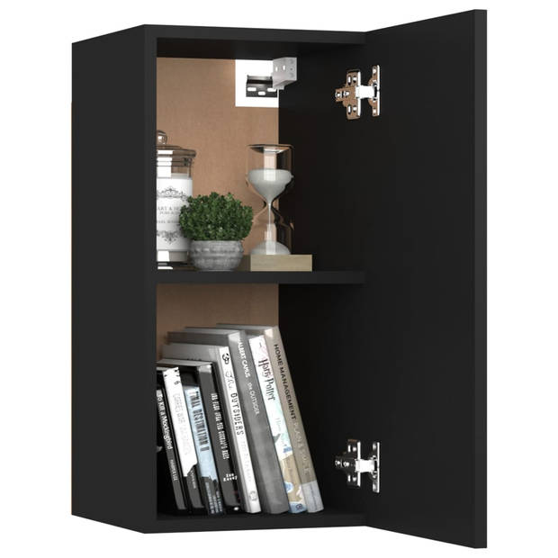 The Living Store TV-meubel Stereokast - zwart spaanplaat - 60x30x30 cm (L) / 30.5x30x60 cm (M) - Montage vereist - 4x