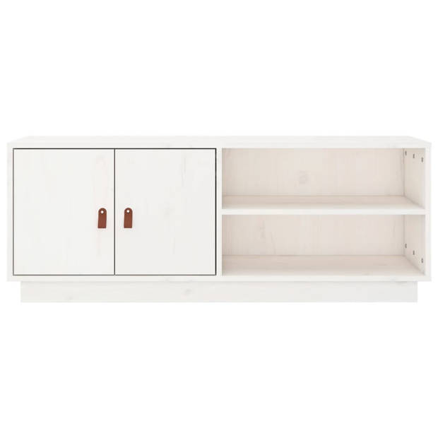 The Living Store TV-meubel Grenenhout - Media-kast 105x34x40cm - Wit