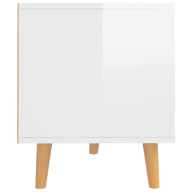 vidaXL Tv-meubel 90x40x48,5x cm bewerkt hout hoogglans wit
