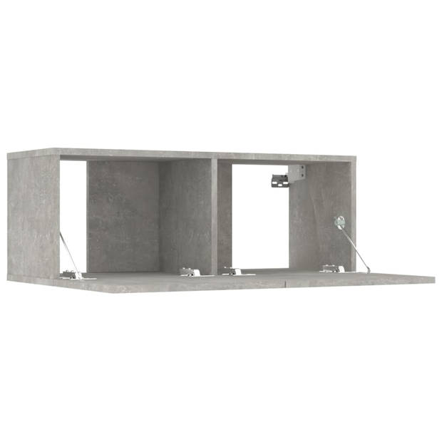 The Living Store TV-meubelset - betongrijs - 80 x 30 x 30 cm - wandgemonteerd