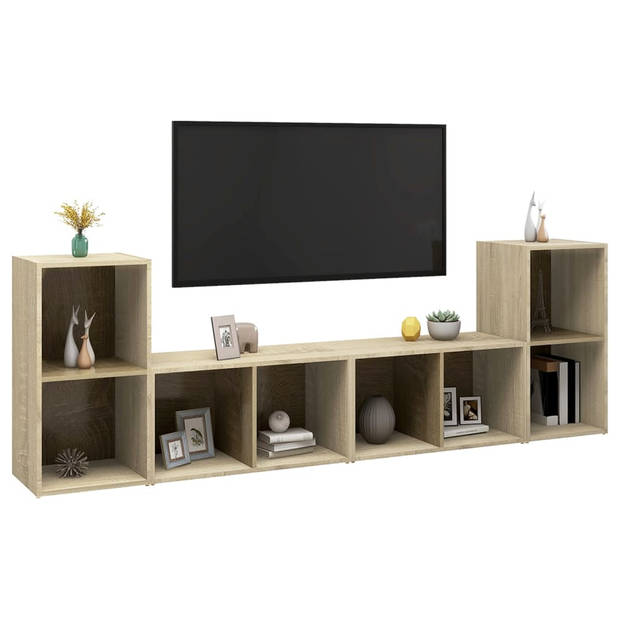 The Living Store Televisiekast - Sonoma eiken - 72 x 35 x 36.5 cm