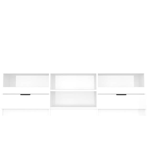 The Living Store TV-meubel LED - 150 x 33.5 x 45 cm - Hoogglans wit