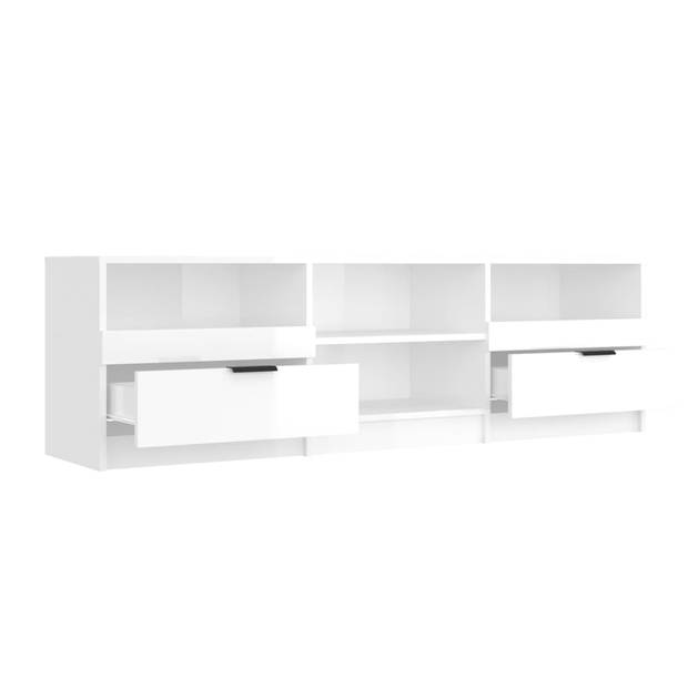 The Living Store TV-meubel LED - 150 x 33.5 x 45 cm - Hoogglans wit