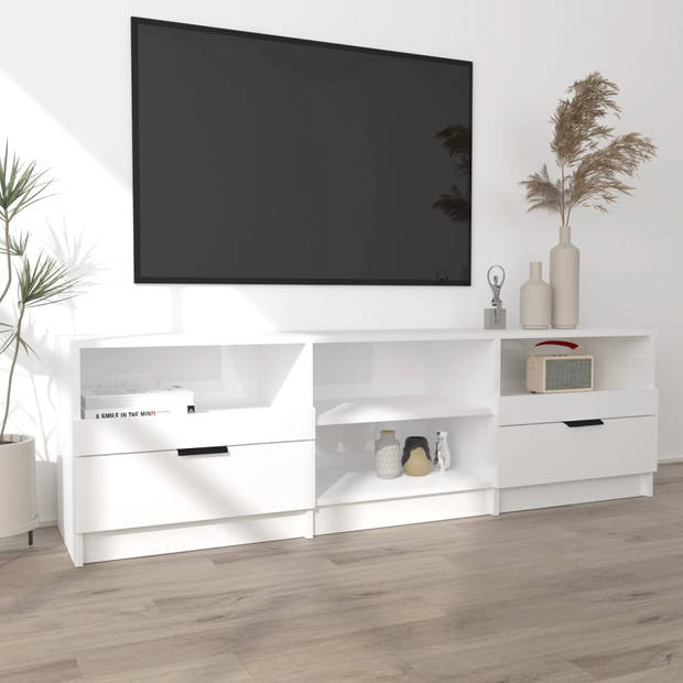 vidaXL Tv-meubel 150x33,5x45 cm bewerkt hout hoogglans wit