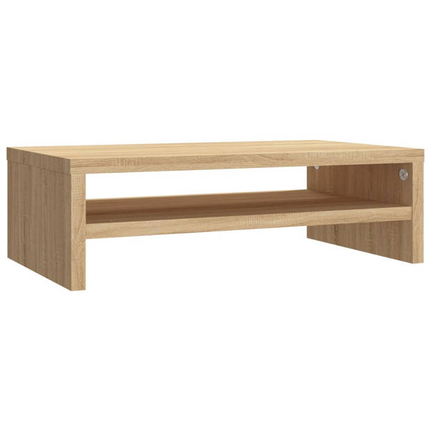 The Living Store Monitor standaard - Sonoma eiken - 42 x 24 x 13 cm - Inclusief opbergschap