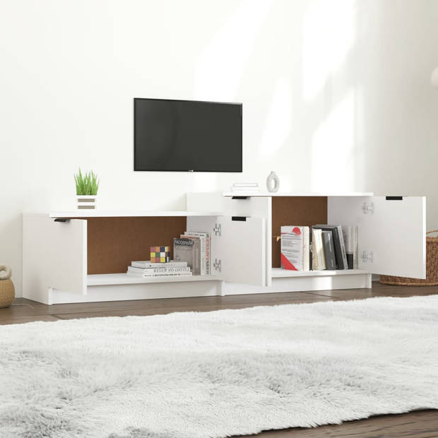 The Living Store TV-meubel Trendy TV-meubels - 158.5 x 36 x 45 cm - bewerkt hout
