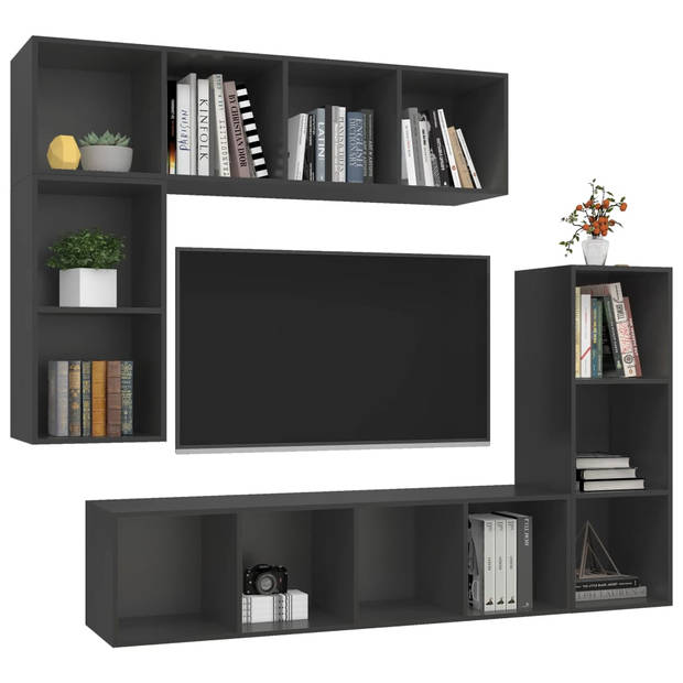 The Living Store Televisiewandmeubelset - tv-meubelset - 37 x 37 x 72 cm / 37 x 37 x 107 cm / 37 x 37 x 142.5 cm - Ken-