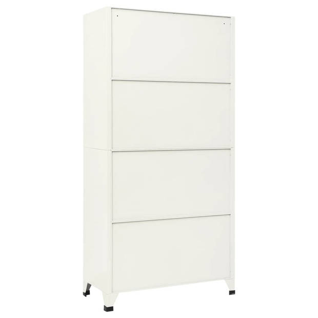 The Living Store Lockerkast Opbergkast - 90 x 40 x 180 cm - Grijs/Blauw