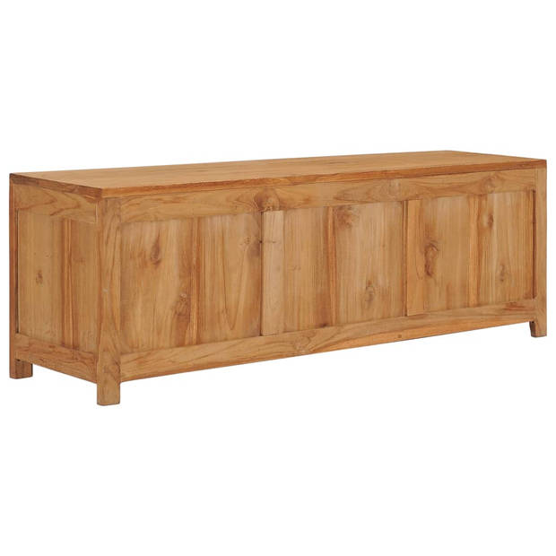 The Living Store TV-meubel Rustiek Teakhout - 120x30x40 cm - Met lades en vakken