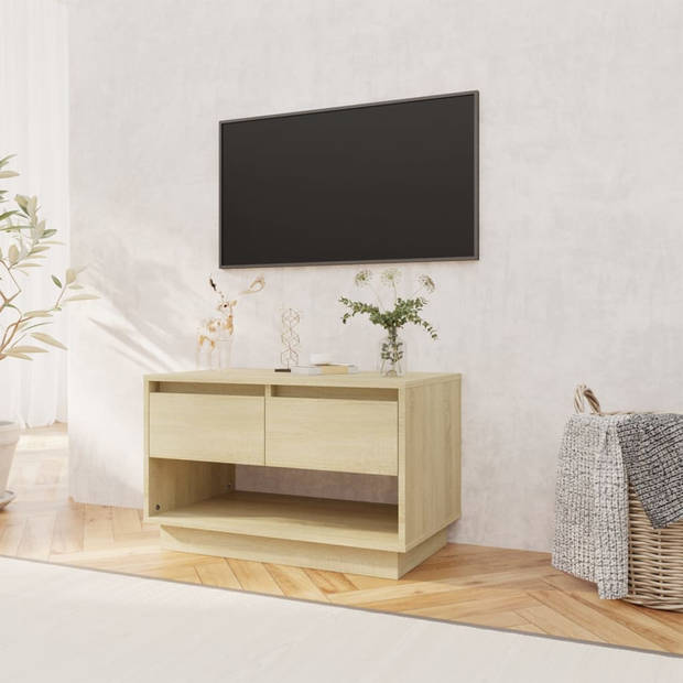 The Living Store TV-meubel - Sonoma Eiken - 70 x 41 x 44 cm - 2 lades - 1 open vak