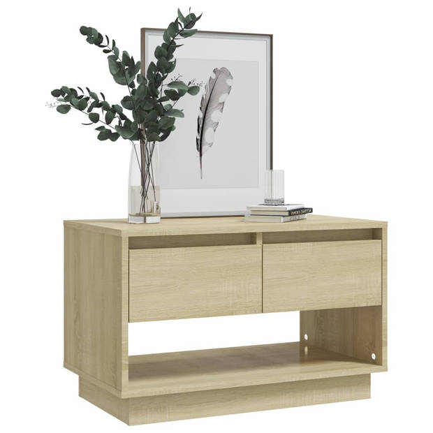 The Living Store TV-meubel - Sonoma Eiken - 70 x 41 x 44 cm - 2 lades - 1 open vak