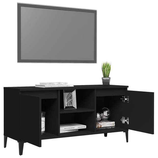 The Living Store TV-meubel Industriële Stijl - 103.5 x 35 x 50 cm - 4 Metalen Poten