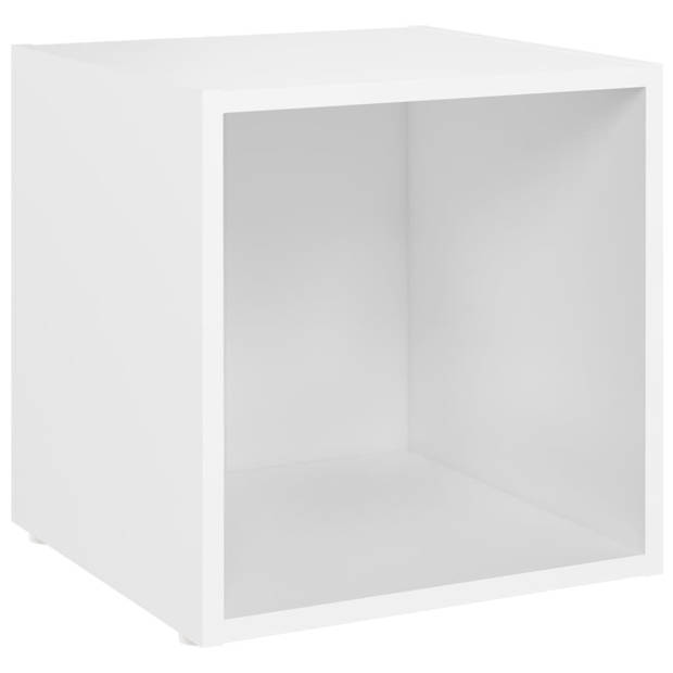 The Living Store Tv-meubelen 2 st 37x35x37 cm bewerkt hout wit - Kast