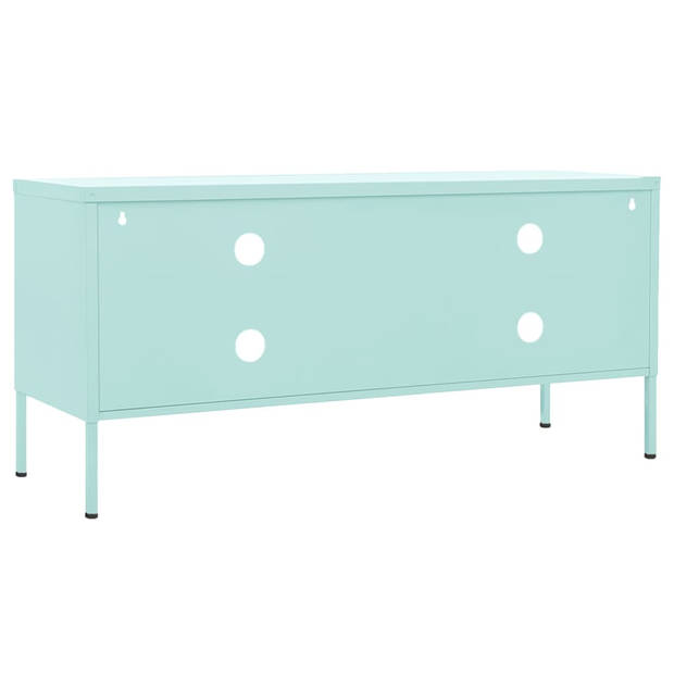 The Living Store TV Standaard - Mint - Staal - 105 x 35 x 50 cm - 100 kg Draagvermogen