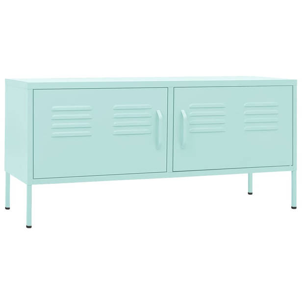 The Living Store TV Standaard - Mint - Staal - 105 x 35 x 50 cm - 100 kg Draagvermogen