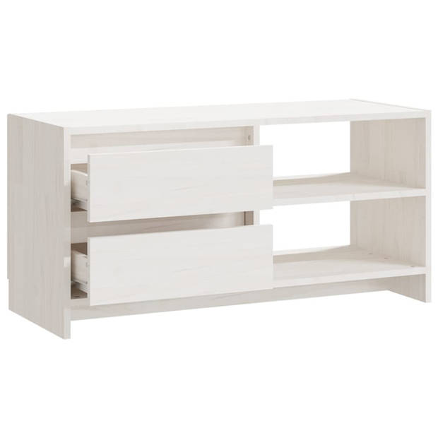 The Living Store TV-meubel Grenenhout - 80 x 31 x 39 cm - Wit
