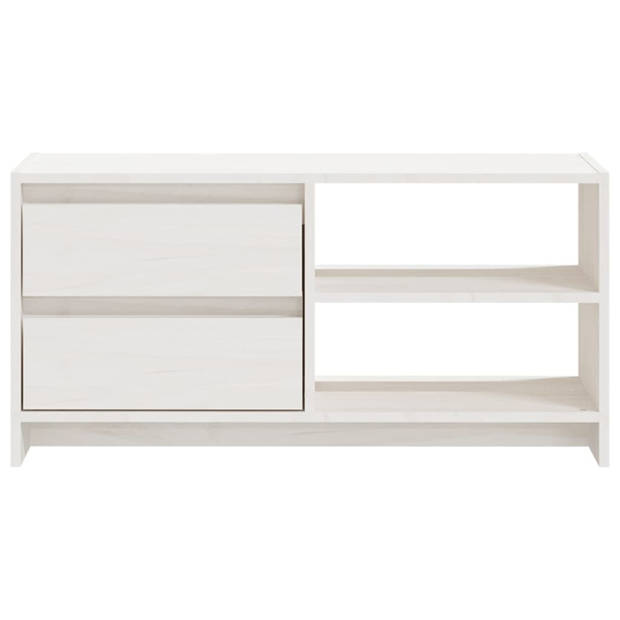 The Living Store TV-meubel Grenenhout - 80 x 31 x 39 cm - Wit