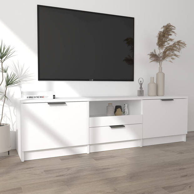 The Living Store Tv-meubel - Trendy - Tv-meubels - Afmeting- 140 x 35 x 40 cm - Kleur- Wit