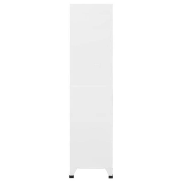 The Living Store Lockerkast Staal - 90 x 45 x 180 cm - 12 deuren - Wit