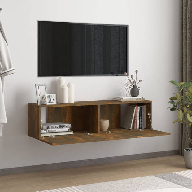 The Living Store TV-kast - Gerookt eiken - 120x30x30 cm