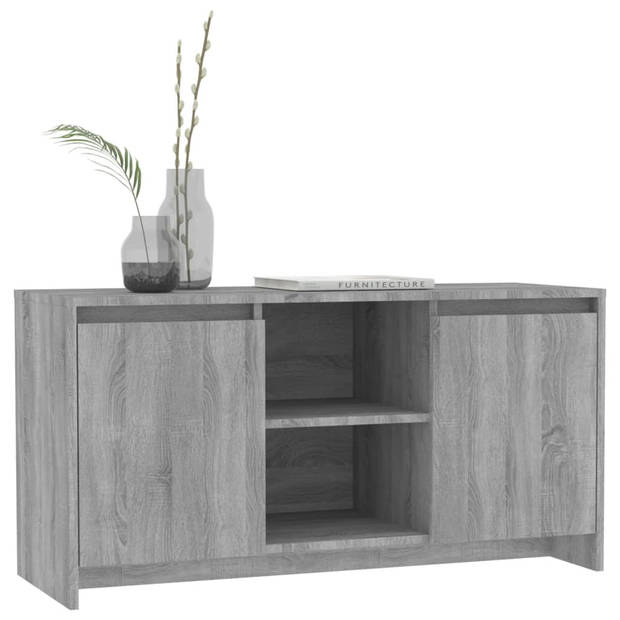 The Living Store TV-meubel - Stereokast - 102 x 37.5 x 52.5 cm - Grijs sonoma eiken