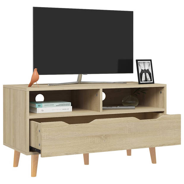 The Living Store TV-meubel - Sonoma eiken - 90 x 40 x 48.5 cm - stevig en praktisch