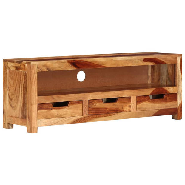 The Living Store Houten TV-meubel - Acaciahout - 110 x 30 x 40 cm - Opbergfunctie