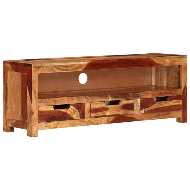 The Living Store Houten TV-meubel - Acaciahout - 110 x 30 x 40 cm - Opbergfunctie