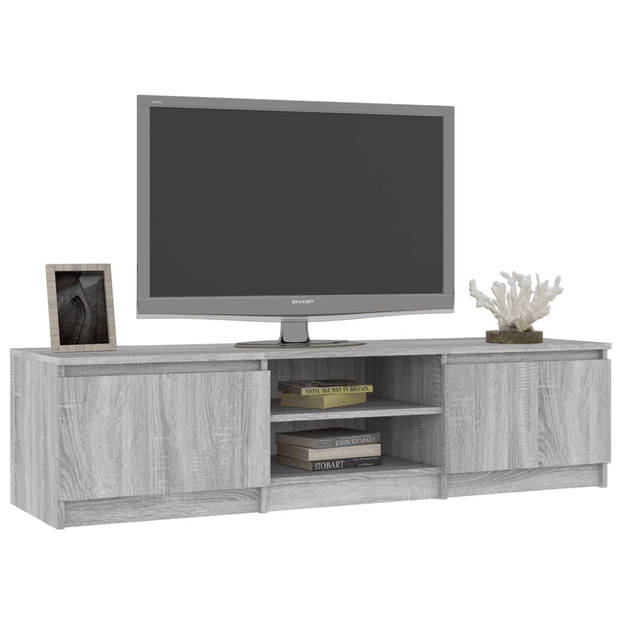 The Living Store TV-meubel - grijs sonoma eiken - 140 x 40 x 35.5 cm - Praktisch en trendy