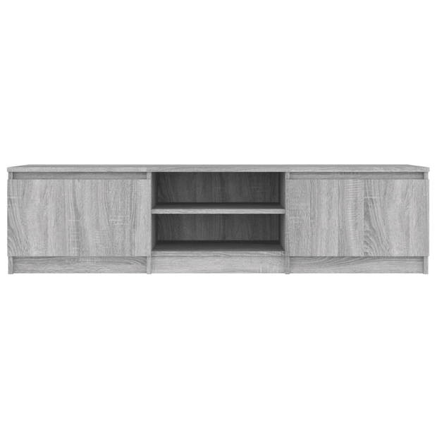 The Living Store TV-meubel - grijs sonoma eiken - 140 x 40 x 35.5 cm - Praktisch en trendy
