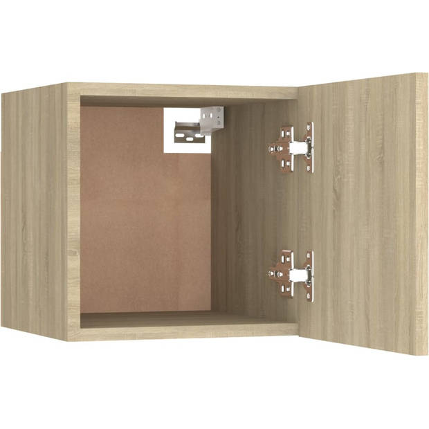 The Living Store Klassieke televisiekastenset - Sonoma eiken - Wandgemonteerd - 4 x 80x30x30cm + 4 x 30.5x30x30cm