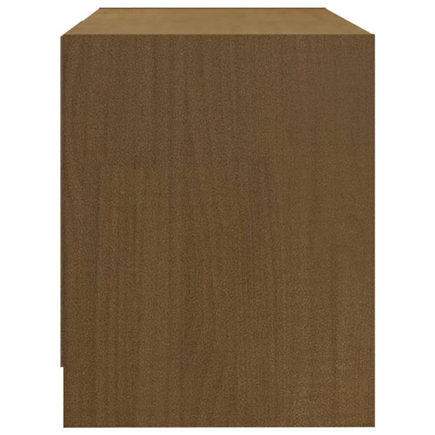 The Living Store Houten TV-meubel - 80 x 31 x 39 cm - Honingbruin