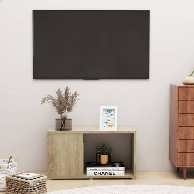 The Living Store TV-kast - Spaanplaat - 60 x 24 x 32 cm - Sonoma eiken