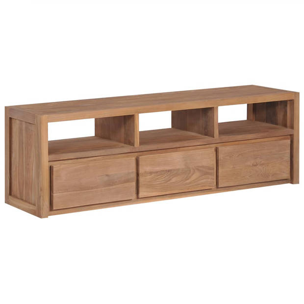 The Living Store Massief Teakhouten Dressoir - 120 x 30 x 40 cm - Handgemaakt