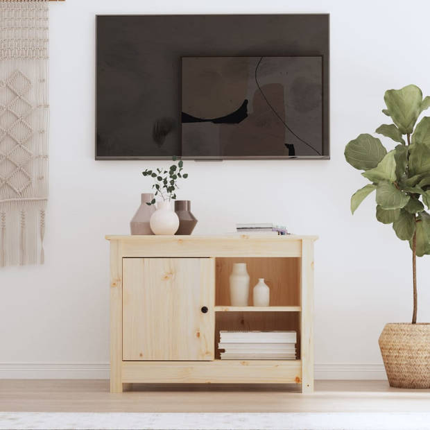 The Living Store TV-meubel Grenenhout - 70 x 36.5 x 52 cm - Stabiel en veel opbergruimte