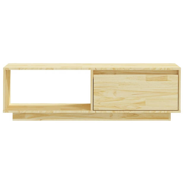 The Living Store TV-meubel - Grenenhout - 110 x 30 x 33.5 cm - Met lades en opbergschappen