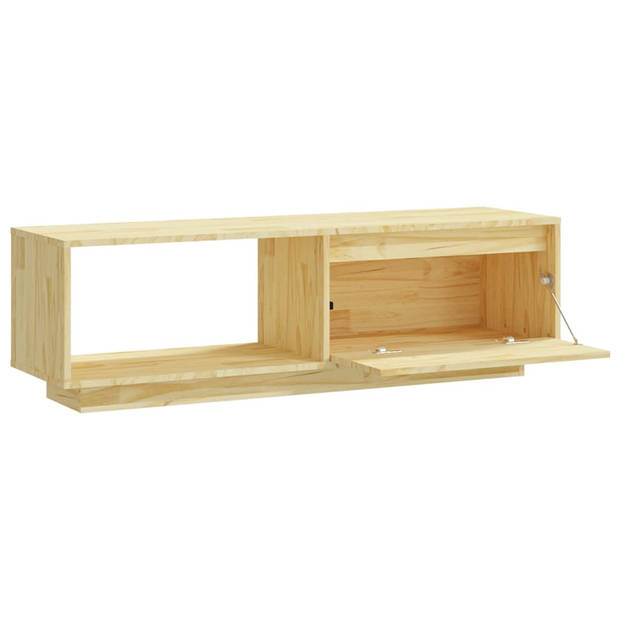 The Living Store TV-meubel - Grenenhout - 110 x 30 x 33.5 cm - Met lades en opbergschappen