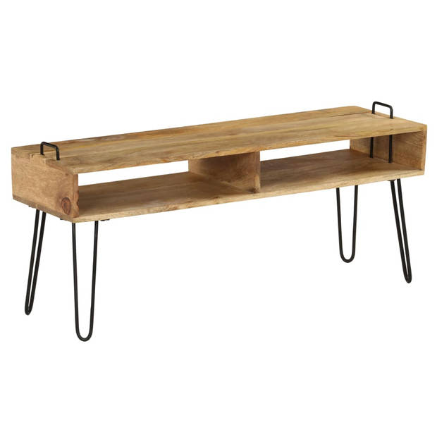 The Living Store TV-meubel - Mangohout - 110x35x45 cm - Met opbergruimte