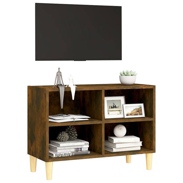 The Living Store Bedkastje Scandinavische Charme - Houten Poten - Gerookt Eiken - 69.5 x 30 x 50 cm - Stabiel en Stevig