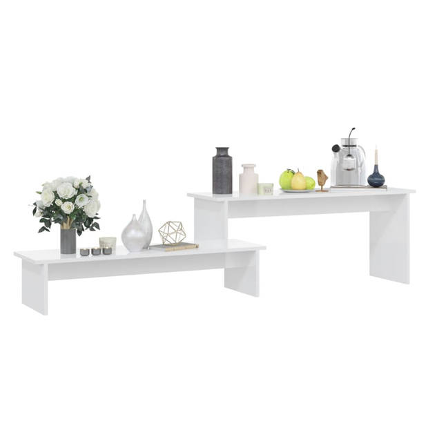 The Living Store Industrieel TV-meubel - 180 x 30 x 43 cm - Hoogglans Wit