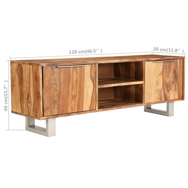 The Living Store Sheesham TV-meubel - 118 x 30 x 40 cm - Houten Dressoir