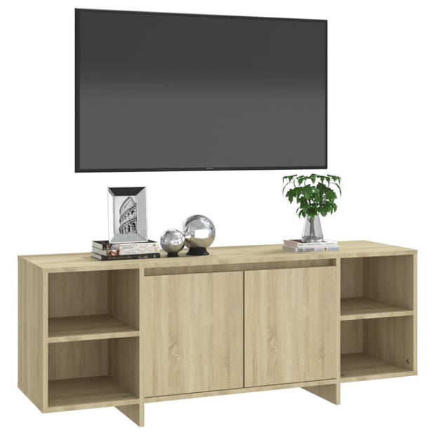 The Living Store Televisiemeubel - - TV-kast - 130 x 35 x 50 cm - Sonoma eiken