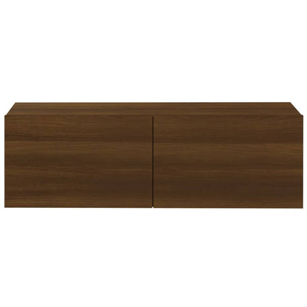 vidaXL Tv-wandmeubels 2 st 100x30x30 cm hout bruin eikenkleurig