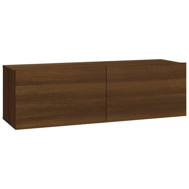 vidaXL Tv-wandmeubels 2 st 100x30x30 cm hout bruin eikenkleurig