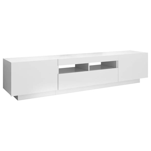 The Living Store TV-meubel XYZ - TV-meubel - 180 x 35 x 40 cm - Met LED-verlichting - Wit