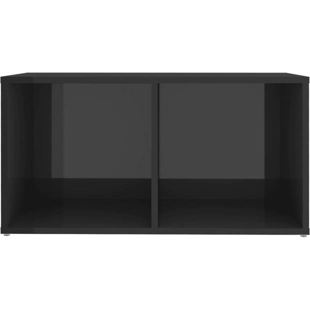 The Living Store Televisiemeubel - Hoogglans grijs - 72 x 35 x 36.5 cm - 2 vakken