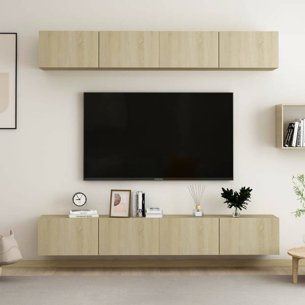 The Living Store Televisiekast Sonoma Eiken - 100x30x30 cm - Stevig en praktisch