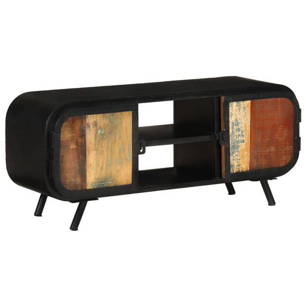 The Living Store Industrieel TV-meubel - 110 x 30 x 45 cm - Massief gerecycled hout - Handgemaakt