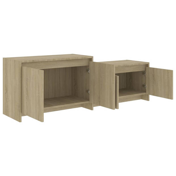 The Living Store Televisiemeubel Sonoma Eiken - 146.5 x 35 x 50 cm - Stabiele constructie